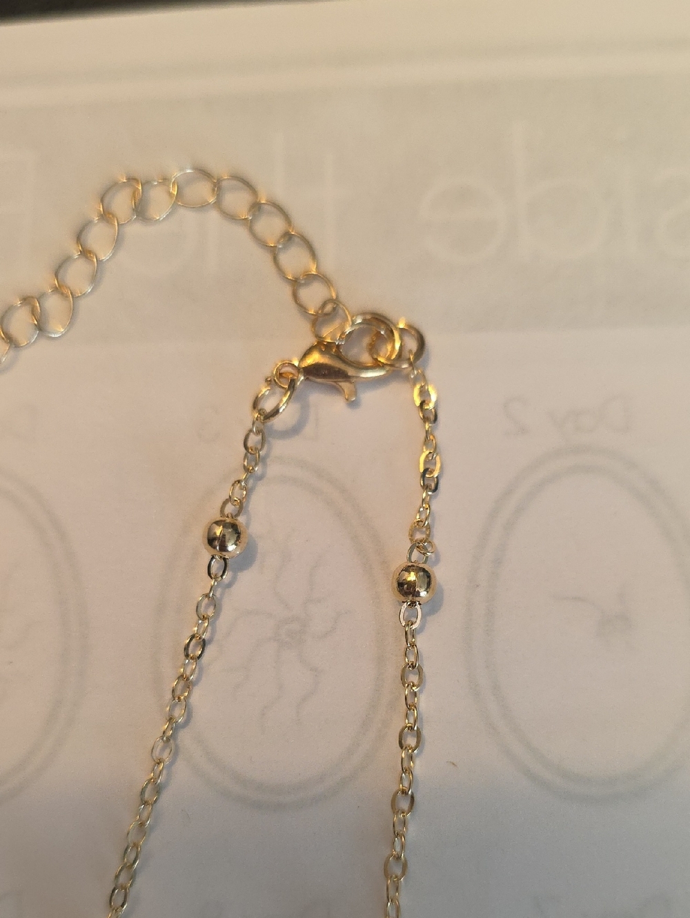 Gold Pearl Station Necklace - Women Jewelry - Picture 6 of 8